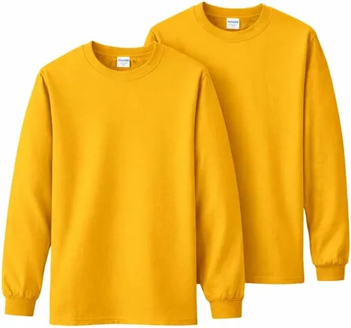 Vista 8 de Gildan Camiseta de manga larga de algodón ultra para adulto, estilo G2400, paquete múltiple Militar + ceniza.