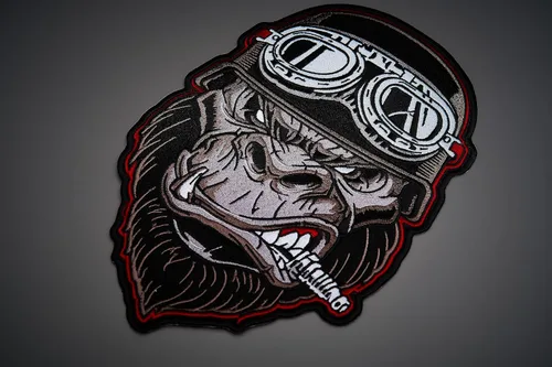 Vista 6 de Gorilla Pista - Parche bordado en la espalda grande para chaleco para coser con plancha, multicolor