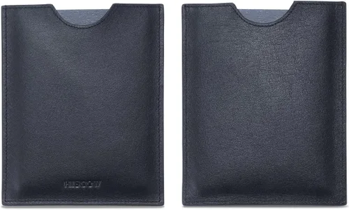 Vista 8 de HISCOW Funda minimalista para pasaporte - Piel de becerro italiana, Negro -, Minimalista