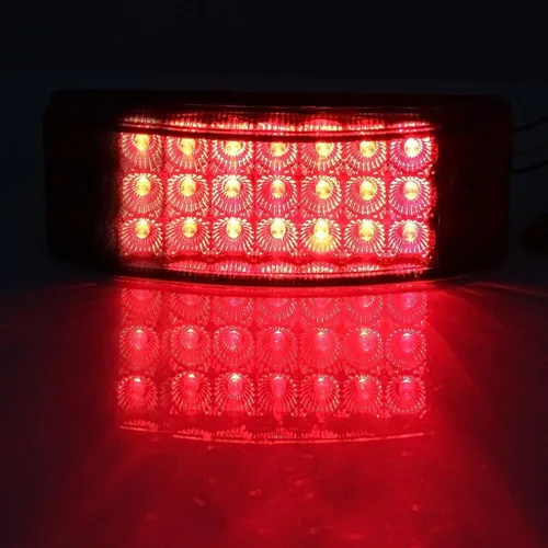 Vista 5 de Partsam 2 luces LED rectangulares rojas de 6 pulgadas para remolque, 21 diodos con reflectores+par de luces de marcador frontal lateral ámbar de 6