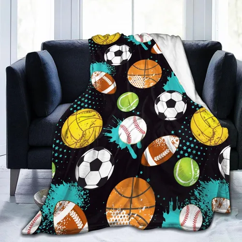Vista 12 de Manta morada con patrón divertido de pelota de golf, ropa de cama suave, cálida y acogedora, manta de franela de vellón de felpa, regalos para niños