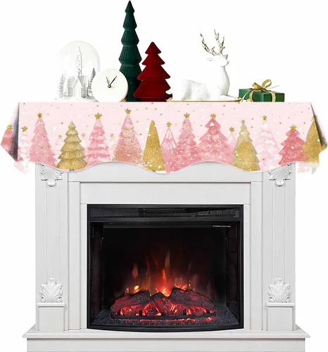Vista 18 de Bufanda de chimenea navideña de 70 x 17 pulgadas, decoración de cubierta de bufanda de chimenea para estante de bufanda de chimenea, pasillo
