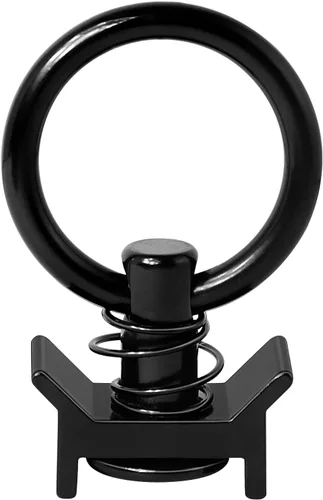 Vista 3 de Accesorio de perno individual en L con capacidad de 1,814 kg con anillo redondo de aluminio para control de carga, paquete de 12, negro