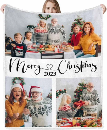 Vista 27 de D-Story Manta personalizada con fotos, manta de fotos personalizada con cualquier texto, manta de forro polar personalizada para cama, sofá