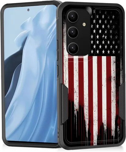 Vista 69 de Funda para Galaxy A14 5G, resistente de doble capa híbrida de policarbonato duro, goma suave, a prueba de golpes, funda protectora resistente