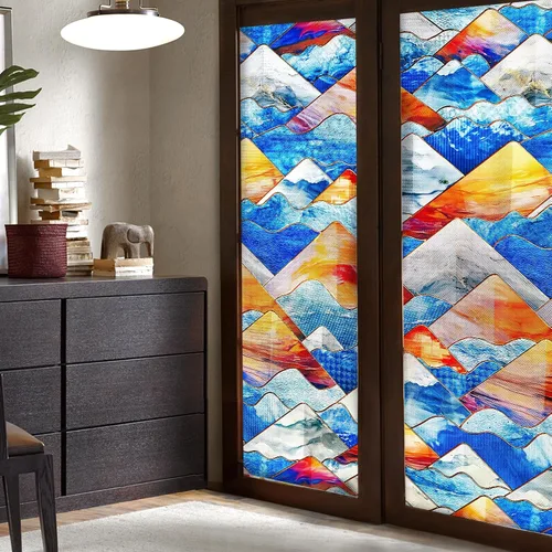 Vista 5 de Beautsaid - Película de privacidad para ventana (montañas, 16.9 x 39.4 pulgadas)