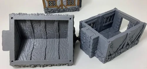 Vista 6 de Cottage - RPG - Calabozos y Dragones - DND - Pathfinder - Señor del Anillo - Figura miniatura (gris/sin pintar) (Techo de tejas)