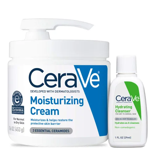 Vista 9 de CeraVe Set hidratante para el cuidado de la piel, crema hidratante de 8 onzas y limpiador facial hidratante de 8 onzas, ceramidas + crema hidratante