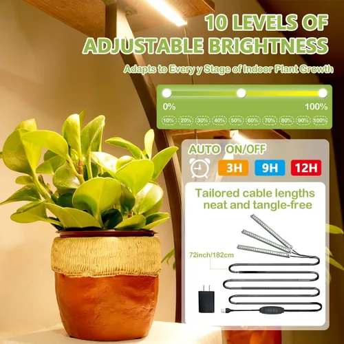 Vista 4 de Soporte para plantas de interior con luces de cultivo de 63 pulgadas, macetas grandes y altas de 6 niveles, estante de metal para flores, estante
