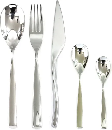 Vista 11 de MEPRA 105022005 Arte - Juego de cubiertos de 5 piezas de acero inoxidable 18/10, estilo americano, para comedor fino, apto para lavavajillas