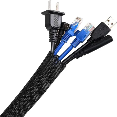 Vista 15 de AGPTEK Cable Sleeve, 10ft - 1 inch Cable Management Cord Hider, Black Negro