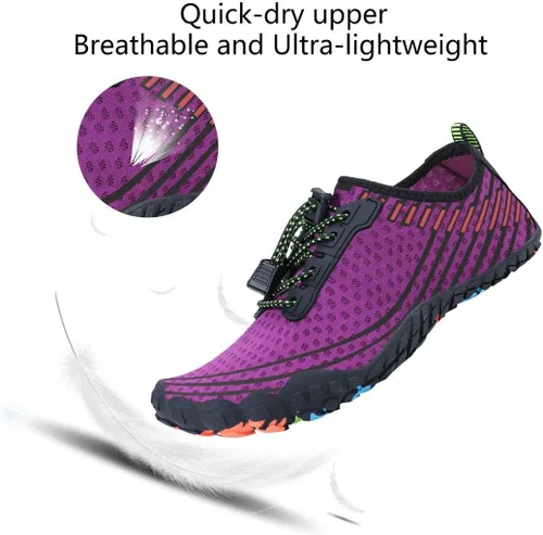 Vista 2 de MAYZERO Zapatos de agua para hombres y mujeres, zapatos de surf, playa, piscina, zapatos de punta ancha, senderismo, zapatos de agua, zapatillas