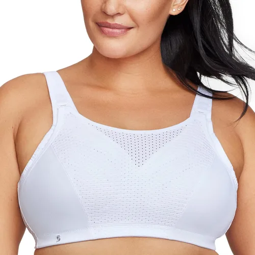 Vista 17 de Glamorise Sujetador deportivo de doble capa con control personalizado para mujer Negro/Gris