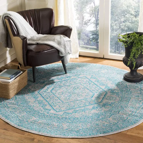 Vista 106 de SAFAVIEH ADR108B - Tapete de la colección Adirondack, 2 pies 1 pulgada x 6 pies, marfil y plateado, diseño de medallón oriental, no desprende