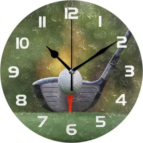 Vista 9 de Reloj de pared con estampado de béisbol deportivo, silencioso, sin tictac, reloj de pared redondo de béisbol de 9.5 pulgadas, funciona