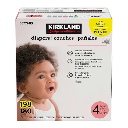 Vista 12 de Kirkland Pañales Signature talla 1 (hasta 14 libras) 192 unidades con toallitas exclusivas para la salud y el aire libre