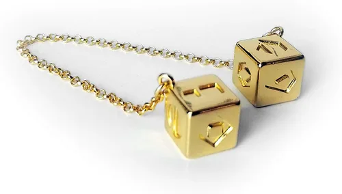 Vista 6 de Dados de metal real Lucky Sabacc - Han Solo (oro antiguo)