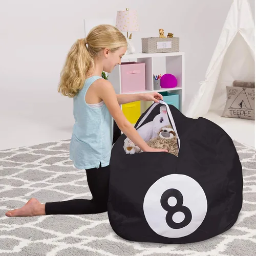 Vista 38 de Posh Creations Funda de puf para niños con almacenamiento para animales de peluche - Organizador de juguetes para niños, Mediano 68.58 cm - Lona