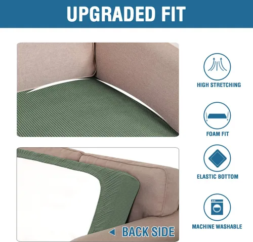 Vista 300 de H.VERSAILTEX Fundas de Cojín de Asiento Individuales Super Elásticas Fundas de Sofá Fundas de Cojín de Sofá Fundas Deslizables Juegos Tela de Sarga