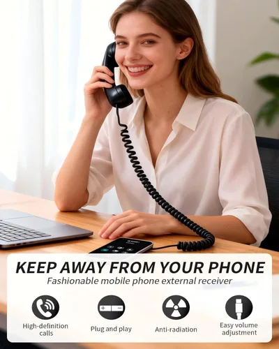 Vista 10 de Teléfono retro para decoración del hogar, estética para iPhone, teléfono giratorio para el hogar, teléfono con cable Pop para teléfonos celulares
