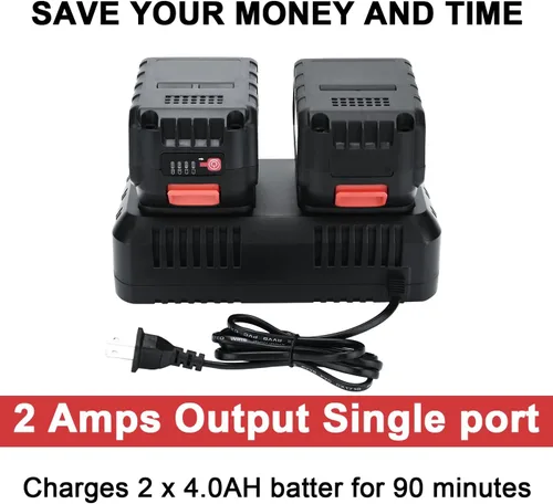 Vista 12 de Base de Carga Rápida de Doble Puerto de 21 V, Cargador Dual Rápido Compatible con Batería de Iones de Litio de 21 V de SHINTYOOL