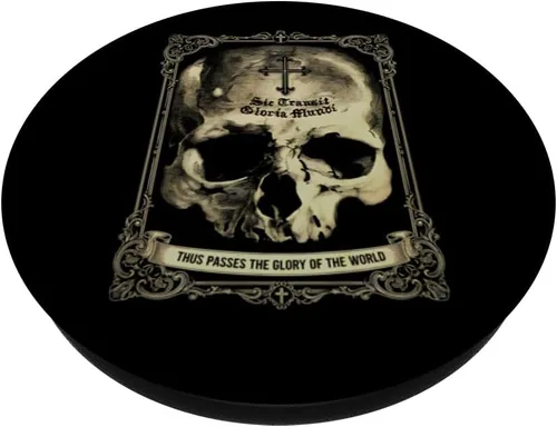 Vista 2 de Skull Sic Transit Gloria Mundi Latin Transience Christian PopSockets Adhesive PopGrip