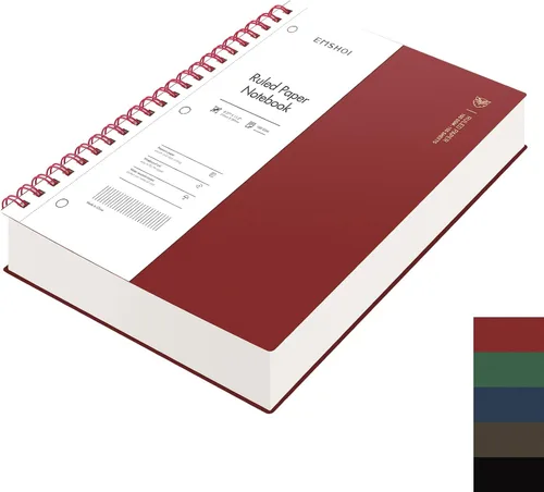 Vista 9 de EMSHOI Cuaderno con espiral A4, cuaderno de rayas universitario - 300 páginas, papel grueso de 100 g/m², se abre 180° para colocarse plano