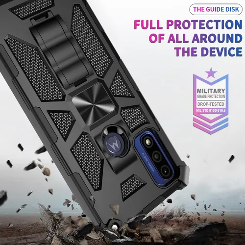 Vista 7 de Funda para Moto G Play 2023, Moto G Power 2022 con protector de pantalla de vidrio templado (cobertura completa) a prueba de golpes [grado militar]