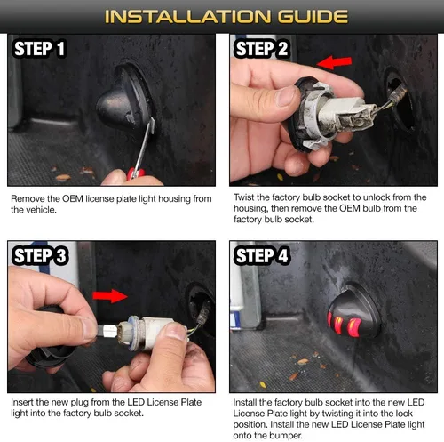Vista 6 de VIPMOTOZ Patriot Red Star - Lámpara de matrícula LED completa para Ford F150 F250 F350 Super Duty Ranger Pickup Truck Explorer Bronco Excursion