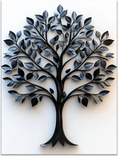 Vista 14 de VOCBAN Tree of Life Canvas Wall Art Tree Decor Painting Artwork for Office Kitchen Bathroom Dining Room Office Home Decor Dormitory(black black 74