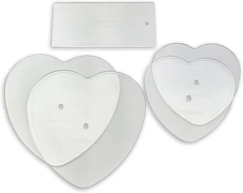 Vista 12 de CAKESAFE Discos acrílicos transparentes de ¼ pulgadas en forma de corazón de 2 a 6.25 pulgadas - Herramienta de glaseado perfecta para suavizar
