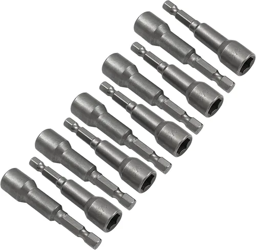 Vista 9 de Hordion 10 Pcs 1/2 Inch/12.5mm Hex Nut Driver Magnetic Extension Bit Holder