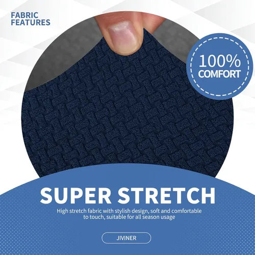 Vista 5 de JIVINER Fundas de sofá de 4 piezas para sofá de 3 cojines, funda elástica para sofá con 3 fundas de cojín de asiento, funda gruesa ajustada