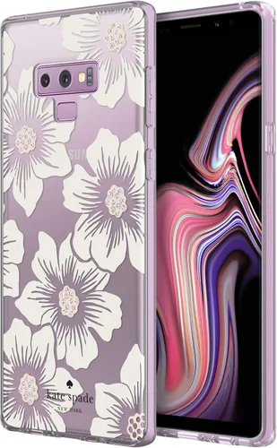 Vista 6 de kate spade new york Funda protectora rígida para Samsung Galaxy Note9 - Blanco floral de ensueño con gemas