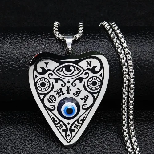Vista 6 de Fashion Wicca Ouija Sun Star Moon - Collares de acero inoxidable para mujer, collar de cadena de color plateado, joyería Collier Femme N56702
