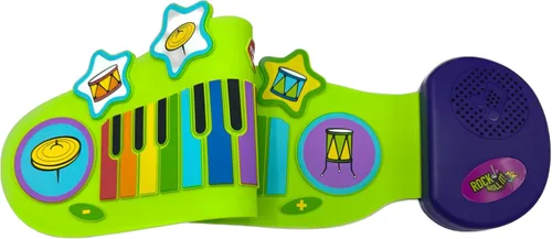 Vista 4 de MUKIKIM Jr Piano and Drum Duo - Piano flexible portátil y almohadilla de batería juguete para niños a partir de 3 años. Juego educativo