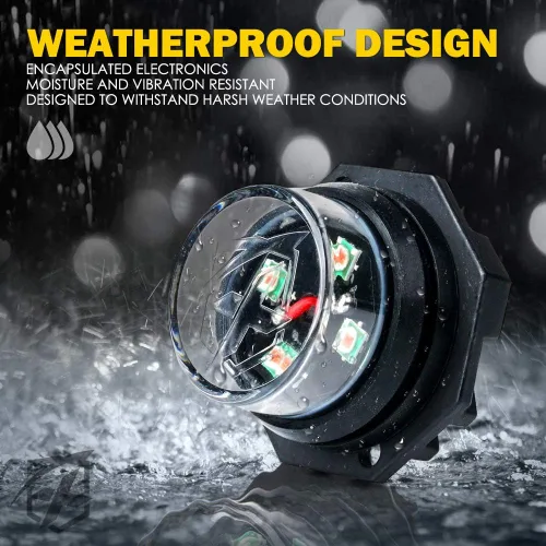 Vista 3 de Xprite Kit de luces estroboscópicas LED ámbar ocultas, 20 patrones intermitentes con panel de control, faros, luces traseras, luces antiniebla