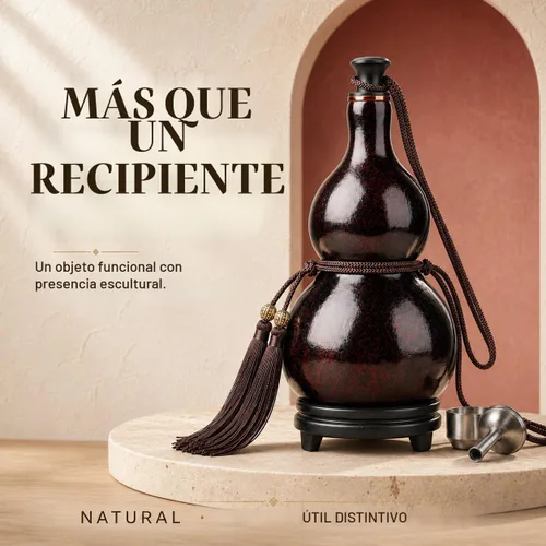 Vista 8 de Botella de calabaza natural, botella de agua al aire libre, botella de vino, se puede utilizar para decoración de interiores, 16.9 fl oz-50.7 fl oz