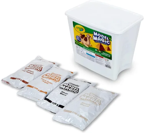 Vista 2 de Crayola Model Magic Naturals, alternativa a arcilla para modelar, cubo de 2 libras, regalo, 4 paquetes (8 onzas cada una)
