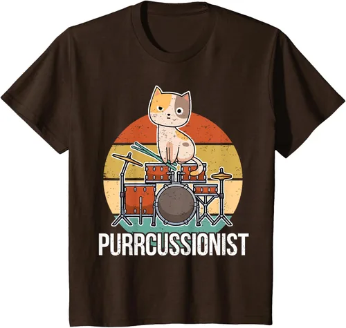 Vista 57 de Funny Percussion Drummer Drumming Drums Saying I Kitten Cat Camiseta, Negro, S