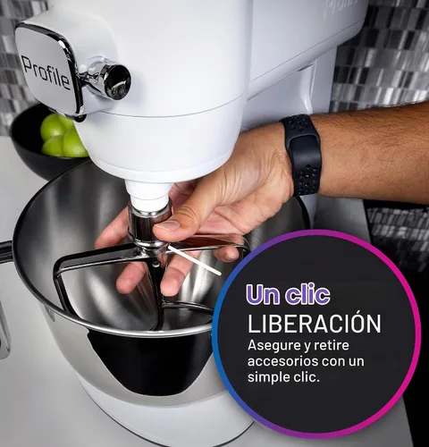 Vista 9 de GE Profile - Batidora inteligente de pie con cuenco de 7 cuartos de galón, escala incorporada, sentido automático Motor de CC sin escobillas