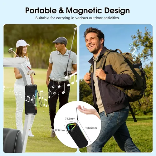 Vista 8 de Hupoaf Altavoz Bluetooth, nuevo altavoz inalámbrico portátil 2025 con sonido fuerte 6D