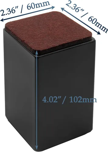 Vista 2 de Bonsicoky 4 piezas de elevadores autoadhesivos para muebles y cama, elevadores cuadrados para mesa y sofá de acero al carbono resistente que añaden
