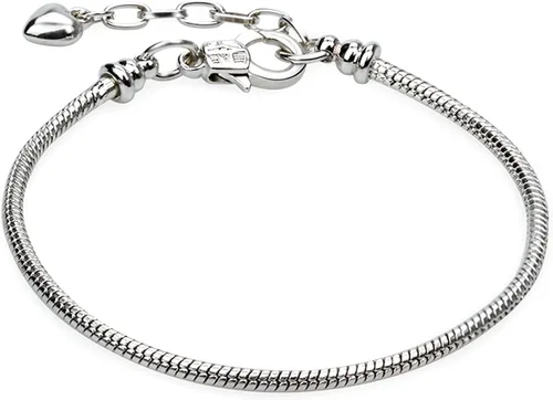 Vista 8 de tiggell Juego de 5 pulseras de cadena plateadas, cadena de serpiente con cierre de langosta en forma de corazón, pulsera de dijes europea