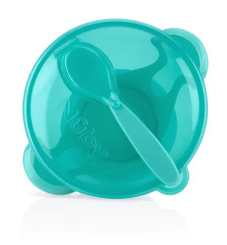 Vista 3 de Nuby Easy Go - Tazón de succión con tapa y cuchara a presión, los colores pueden variar
