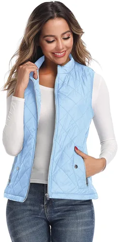 Vista 7 de Chaleco para exteriores de mujer chaleco acolchado ligero con cremallera y cuello alto