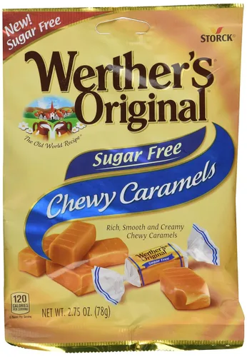 Vista 6 de Werther's Original Caramelo masticable sin azúcar, bolsas de 1.46 onzas (paquete de 12)