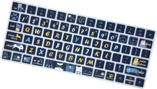 Vista 3 de Funda de teclado para Apple iMac Magic Keyboard 2ª generación MLA22LL/A (Modelo: A1644), protector de piel de silicona con diseño de letras grandes