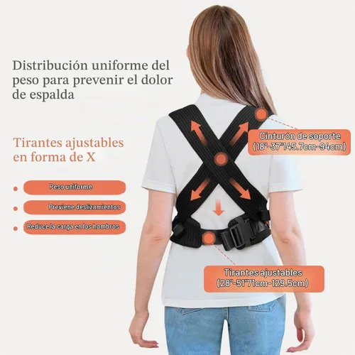 Vista 4 de IULONEE Portabebés Wrap Mochila para bebés recién nacidos a niños pequeños Negro