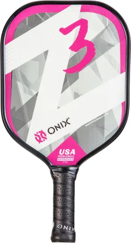 Vista 21 de Onix Graphite Z5 - Paleta de pickleball de fibra de carbono con forma de cuerpo ancho, núcleo de panal y cara de grafito ONIX Paleta de pickleball
